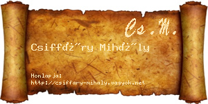 Csiffáry Mihály névjegykártya