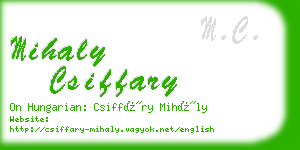 mihaly csiffary business card